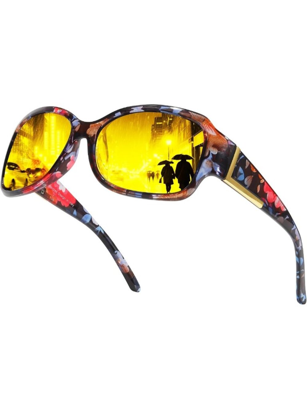 Stylish Night Vision Driving Glasses, Women's Polarized Anti-Glare UV400 Yellow
